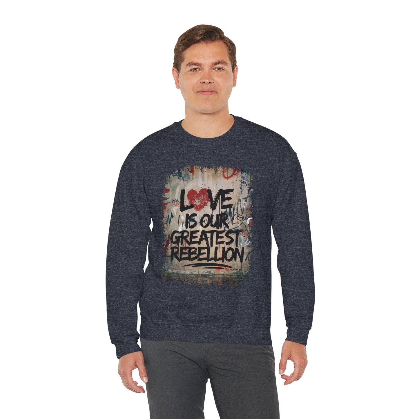 "Love Rebel" Unisex Heavy Blend™ Crewneck Sweatshirt