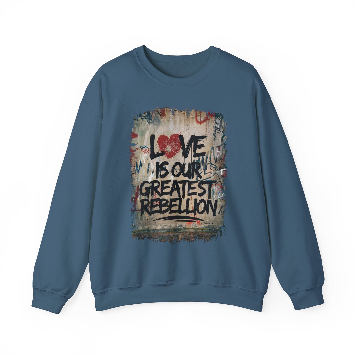 "Love Rebel" Unisex Heavy Blend™ Crewneck Sweatshirt