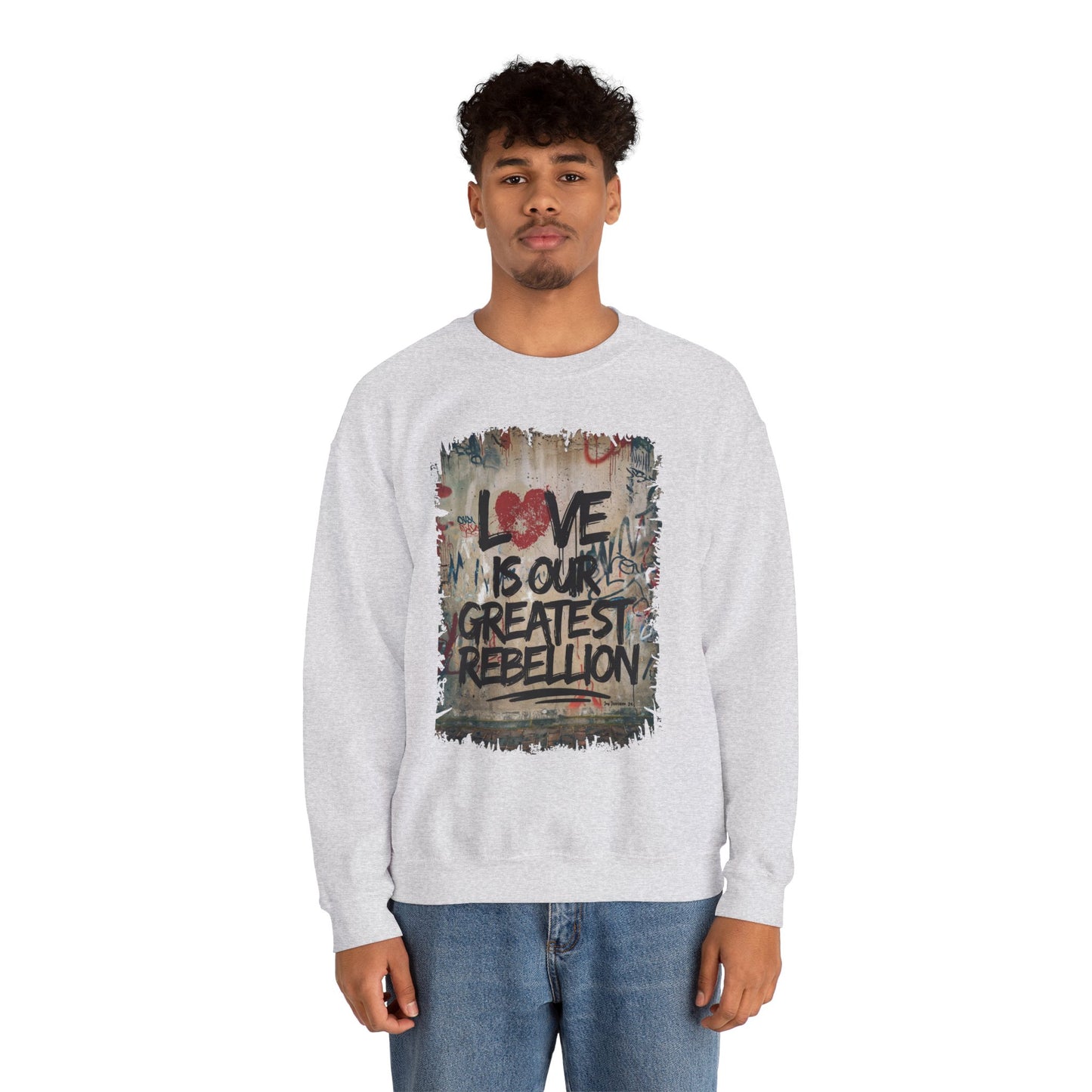 "Love Rebel" Unisex Heavy Blend™ Crewneck Sweatshirt