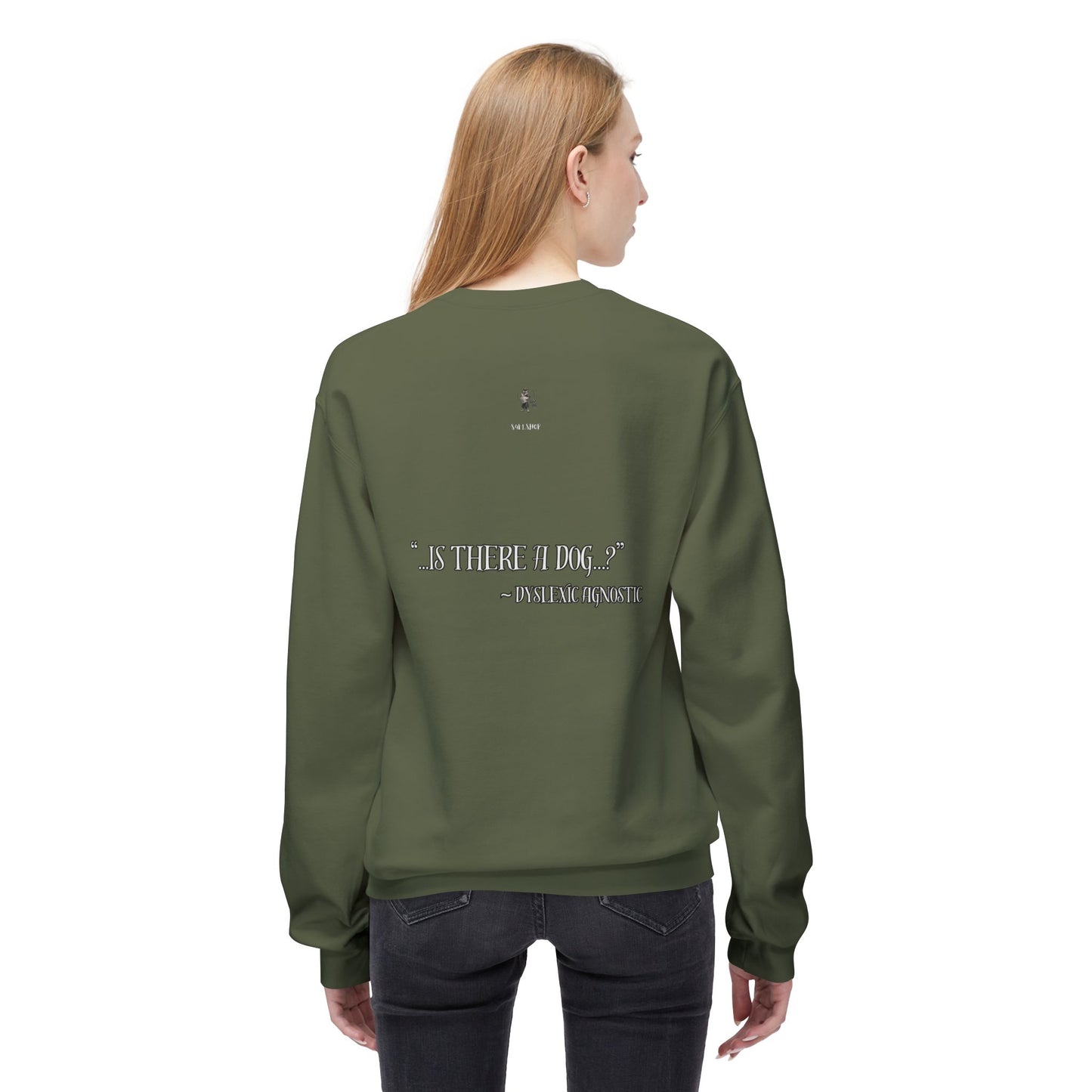 "Is there a Dog??" Unisex Midweight Softstyle Fleece Crewneck Sweatshirt