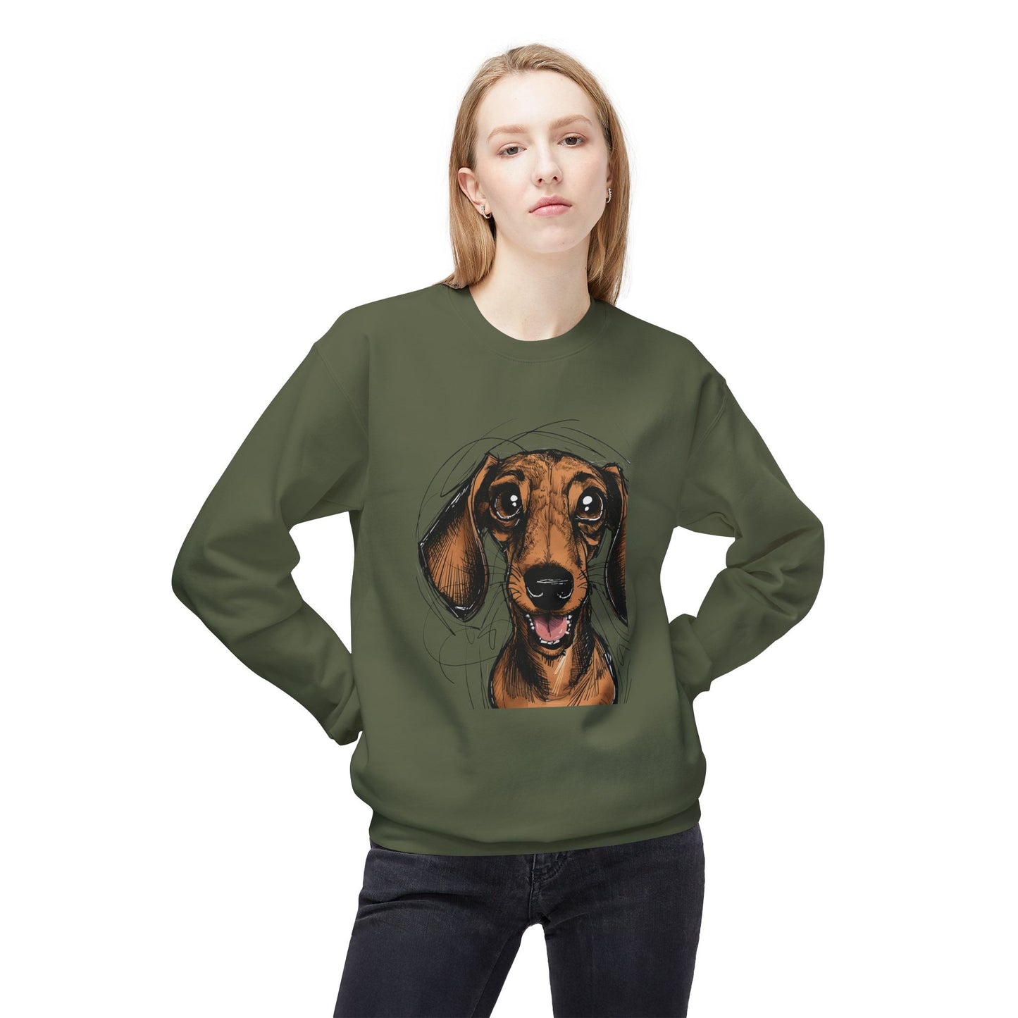 "Is there a Dog??" Unisex Midweight Softstyle Fleece Crewneck Sweatshirt