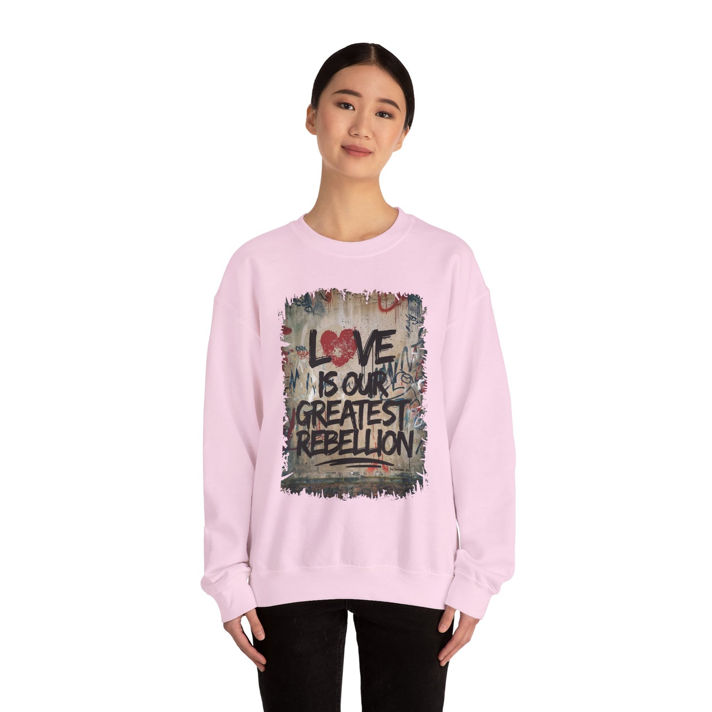 "Love Rebel" Unisex Heavy Blend™ Crewneck Sweatshirt