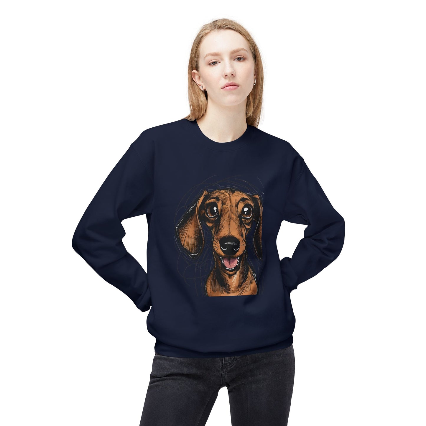 "Is there a Dog??" Unisex Midweight Softstyle Fleece Crewneck Sweatshirt