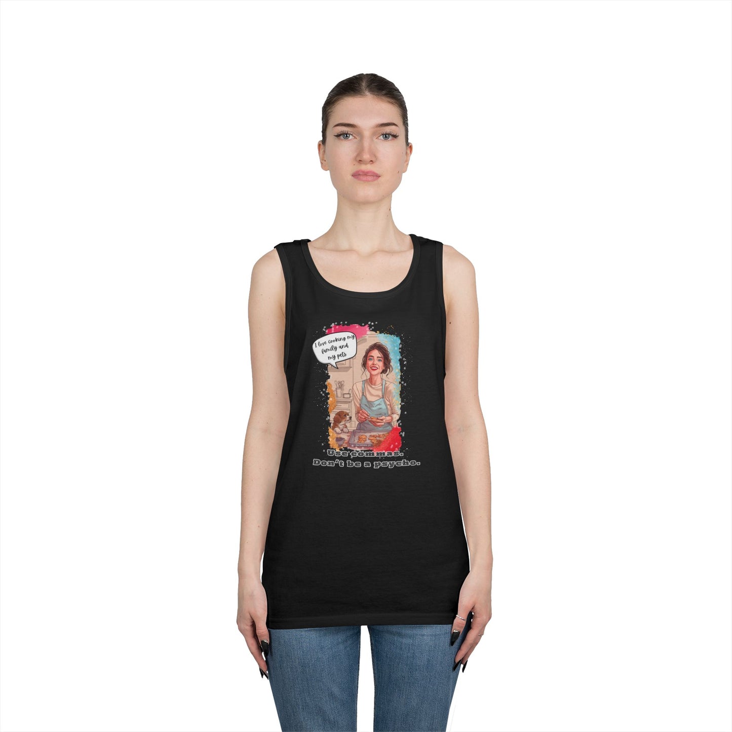 "I Love Cooking" Unisex Heavy Cotton Tank Top