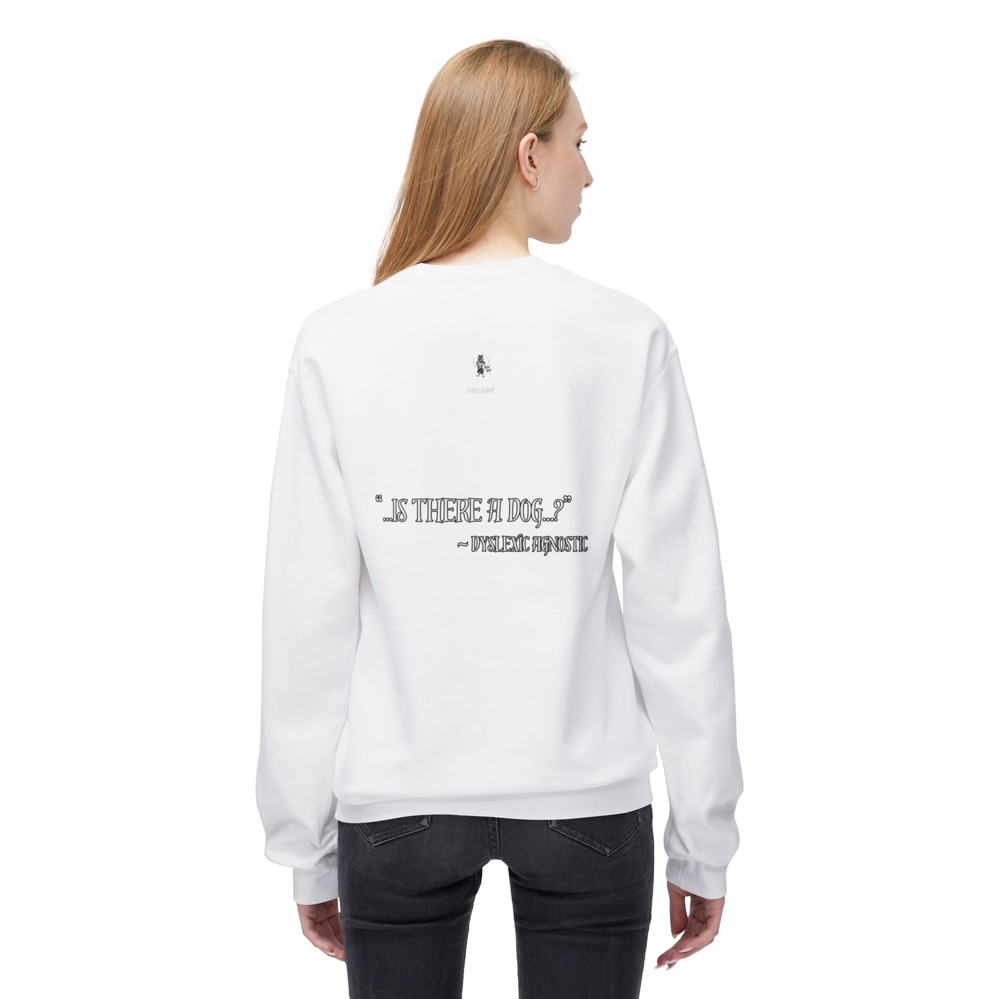 "Is there a Dog??" Unisex Midweight Softstyle Fleece Crewneck Sweatshirt