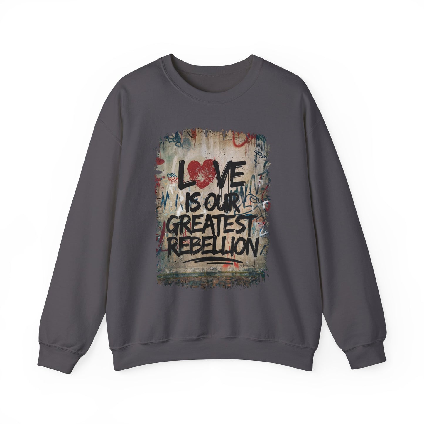 "Love Rebel" Unisex Heavy Blend™ Crewneck Sweatshirt