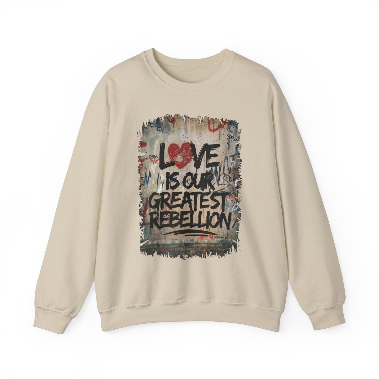 "Love Rebel" Unisex Heavy Blend™ Crewneck Sweatshirt