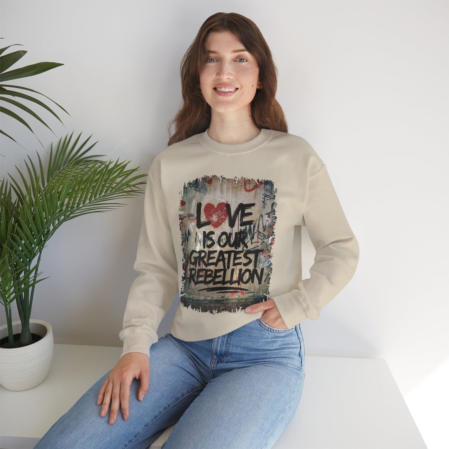 "Love Rebel" Unisex Heavy Blend™ Crewneck Sweatshirt