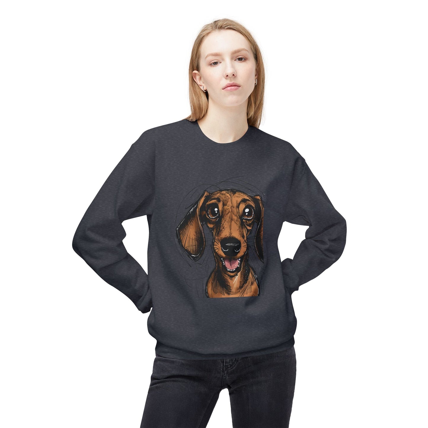 "Is there a Dog??" Unisex Midweight Softstyle Fleece Crewneck Sweatshirt