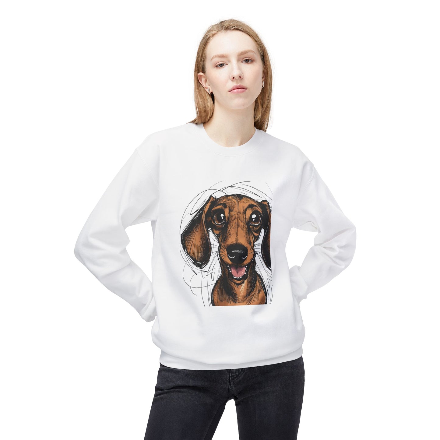 "Is there a Dog??" Unisex Midweight Softstyle Fleece Crewneck Sweatshirt