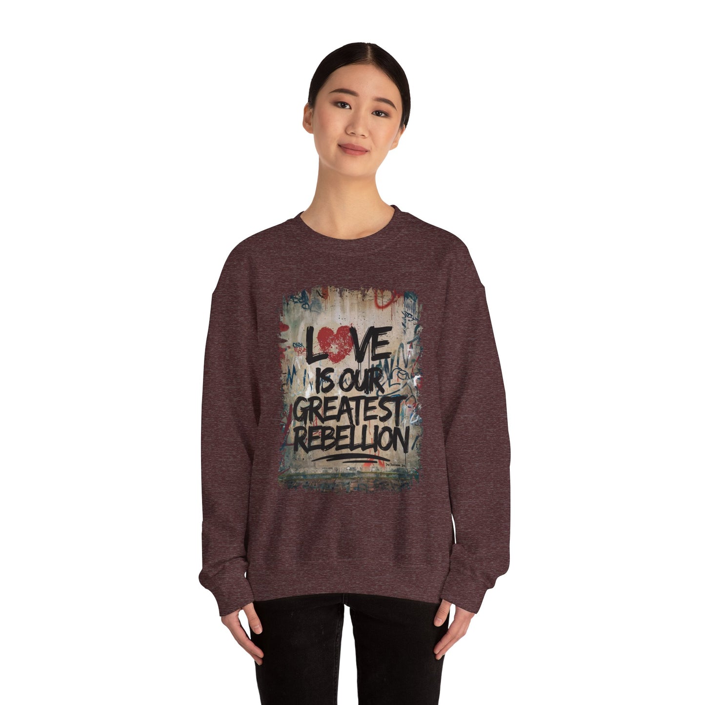 "Love Rebel" Unisex Heavy Blend™ Crewneck Sweatshirt