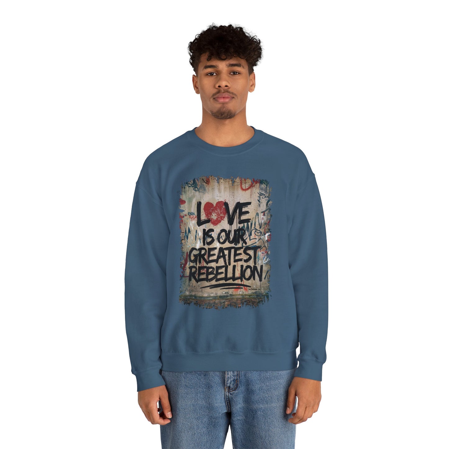 "Love Rebel" Unisex Heavy Blend™ Crewneck Sweatshirt